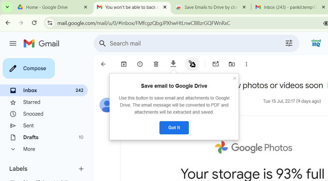ایمیل ها را در Gmail به Google Drive ذخیره کنید