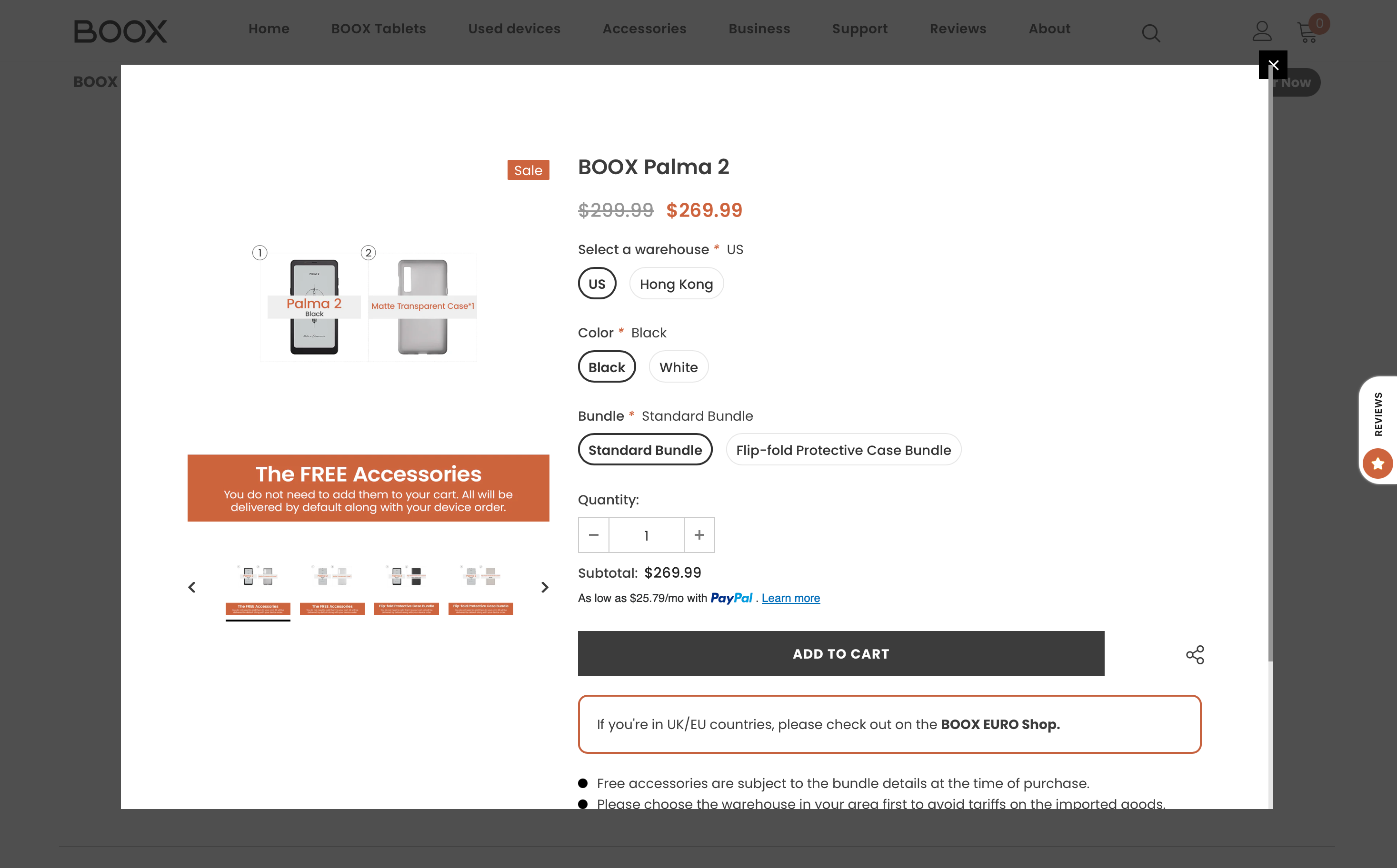 Boox Palma 2 قیمت دستگاه را نشان می دهد