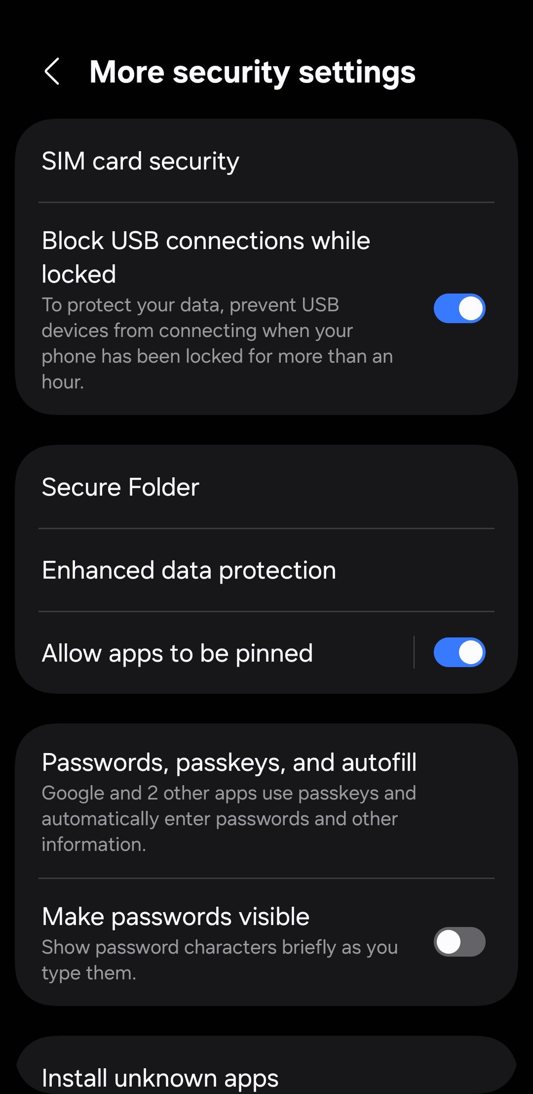 تنظیمات امنیتی در تلفن Android