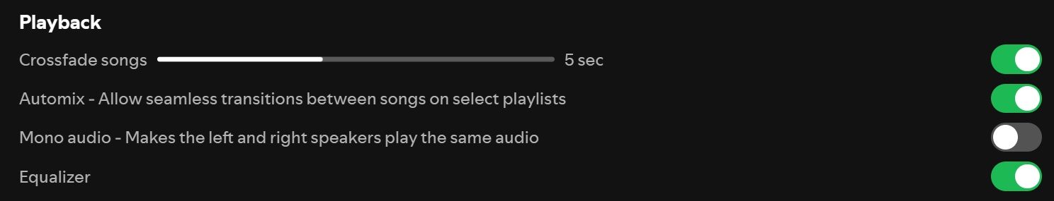 Spotify پخش بدون شکاف و Crossfade را تنظیم کنید.