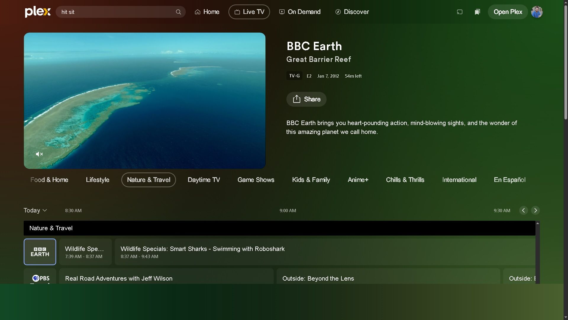 مستند Great Barrier Reef پخش شده از کانال تلویزیونی Plex BBC Earth