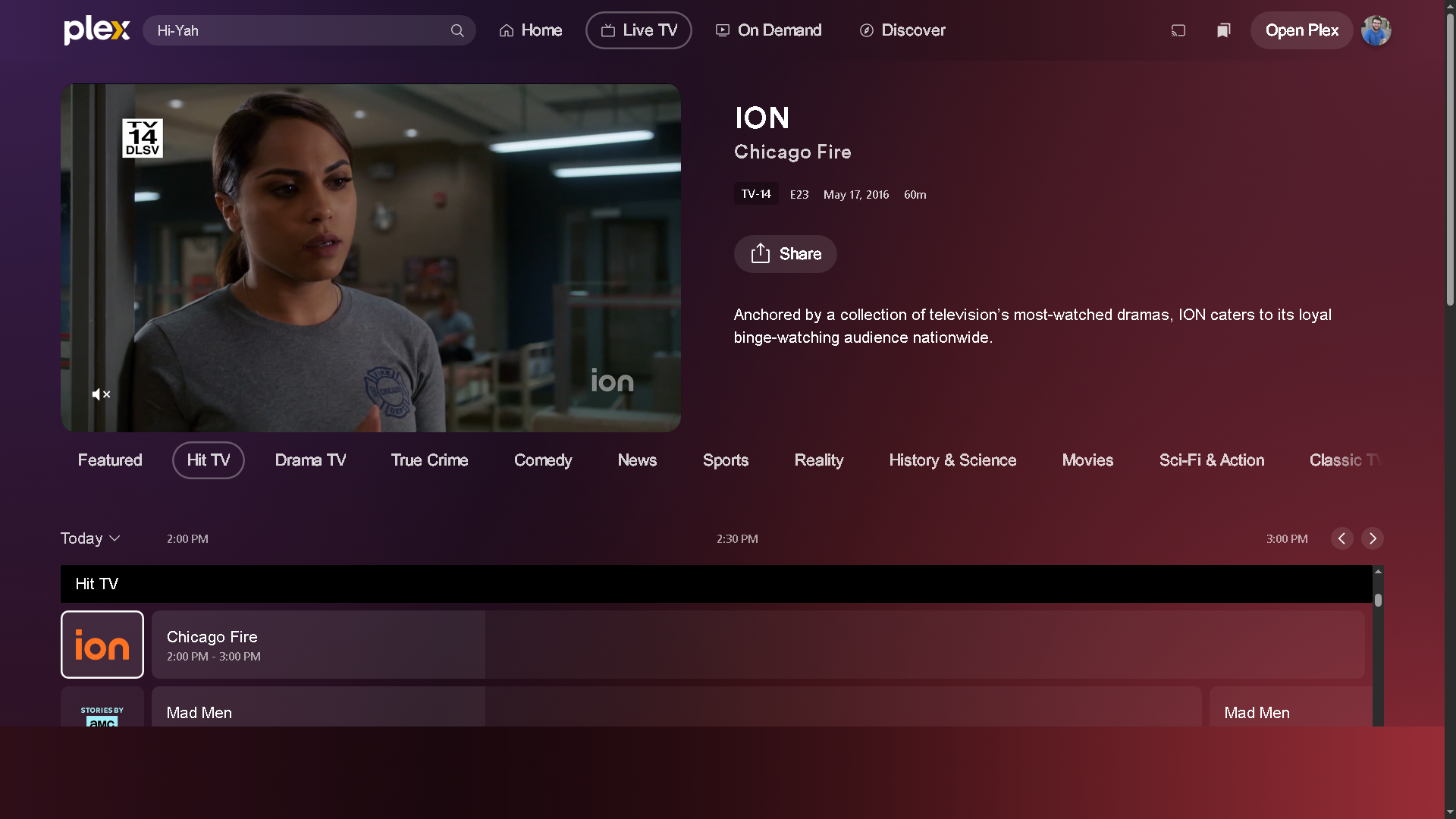 سریال تلویزیونی Chicago Fire از طریق PLEX در کانال تلویزیونی یون پخش شد