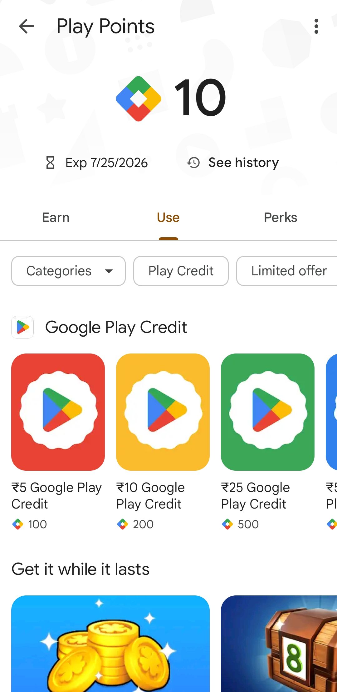 در فروشگاه Google Play از نقاط بازی استفاده کنید