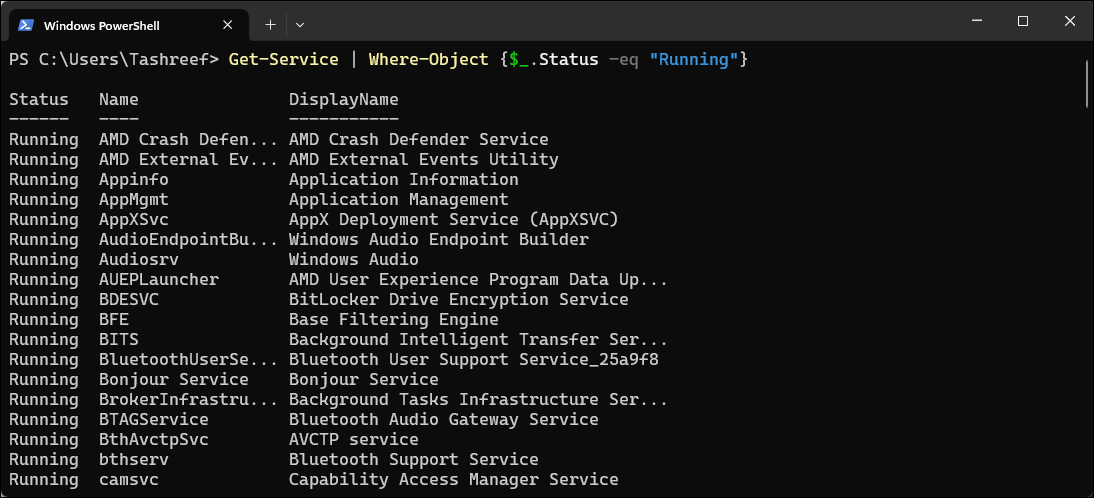 جایی که فرمان شیء در PowerShell است