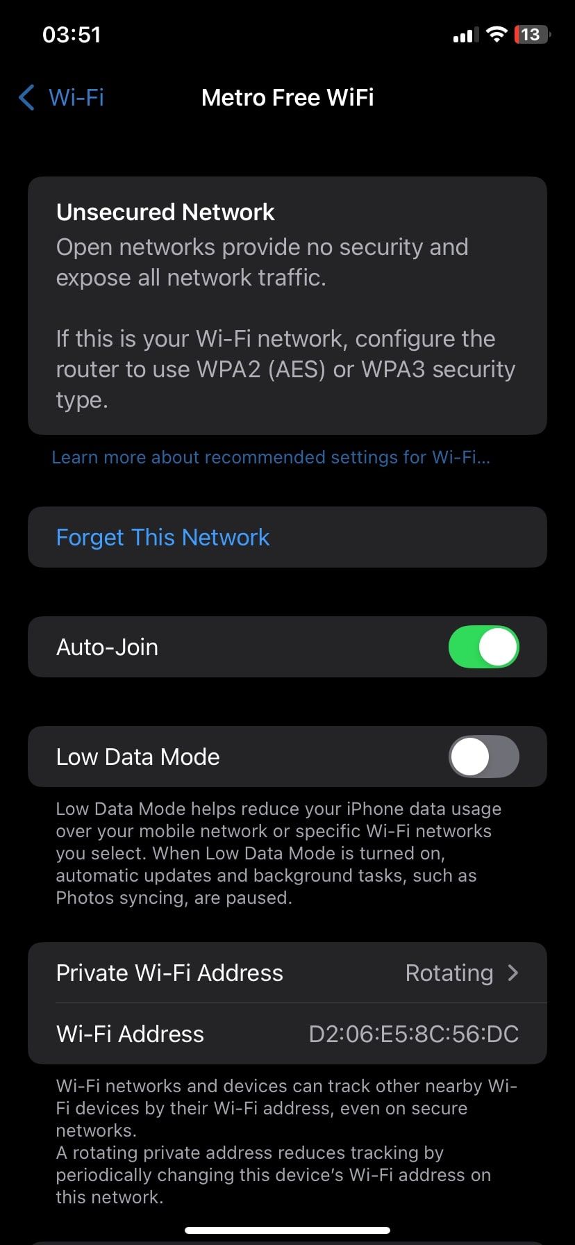 تنظیمات Wi-Fi در iOS