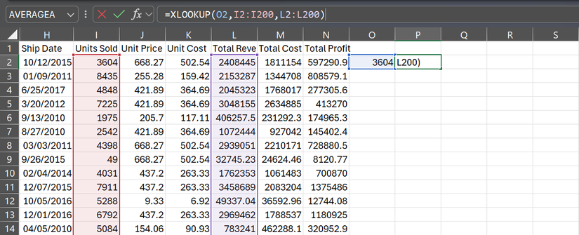 فرمول Xlookup در اکسل