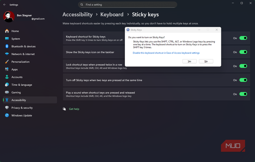 01 گزینه های Windows Sticky Keys