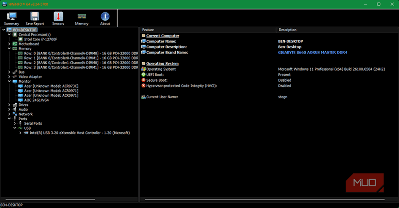 02 نمای اصلی Hwinfo