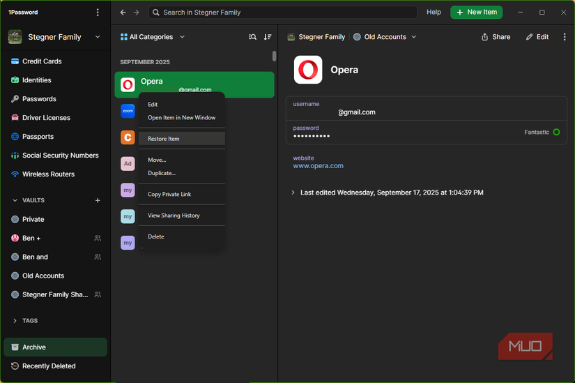 لیست بایگانی 03 1Password