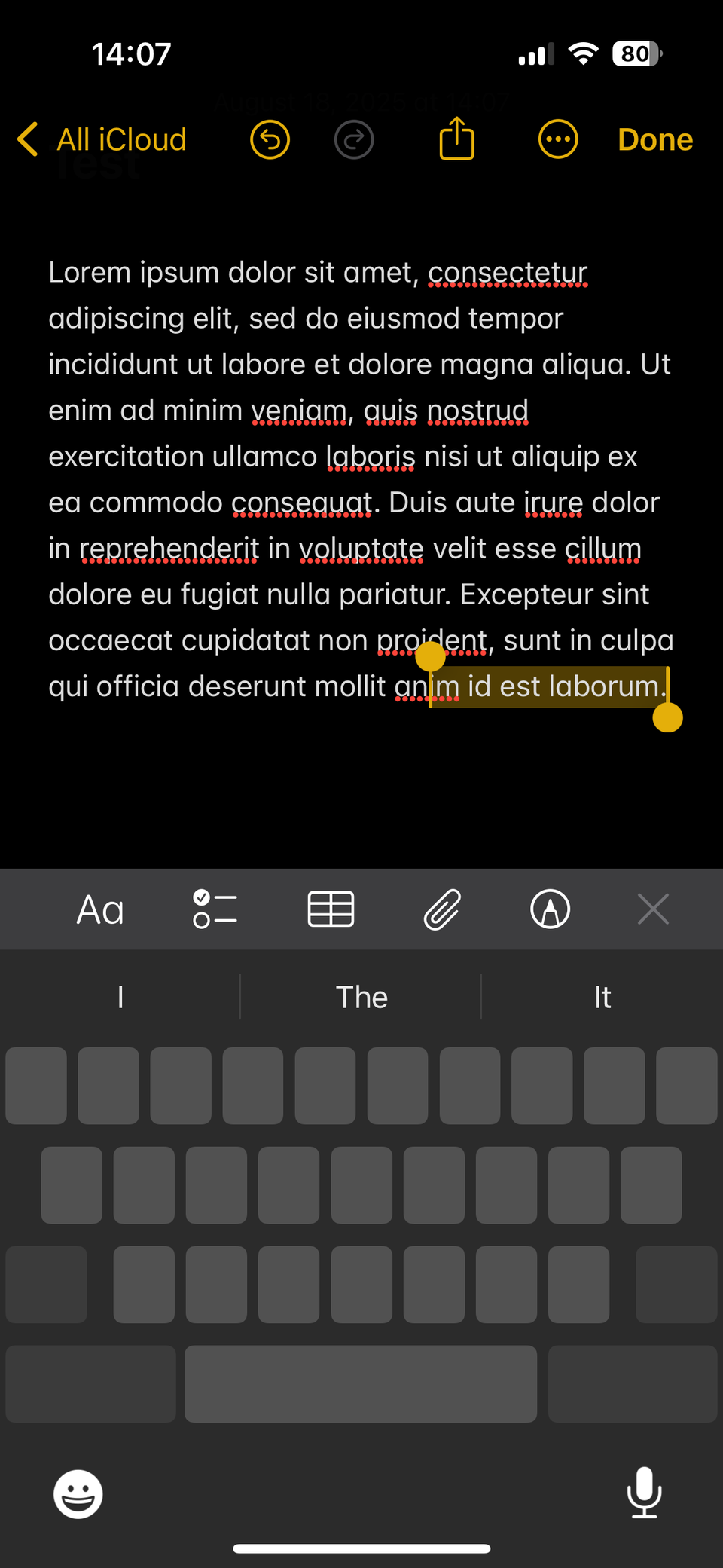 پیگیری آیفون انتخاب برخی از متن ها