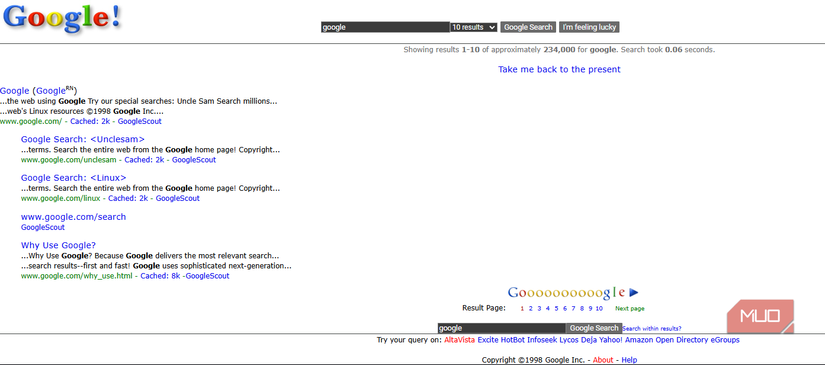 Google در سال 1998 تخم مرغ عید پاک