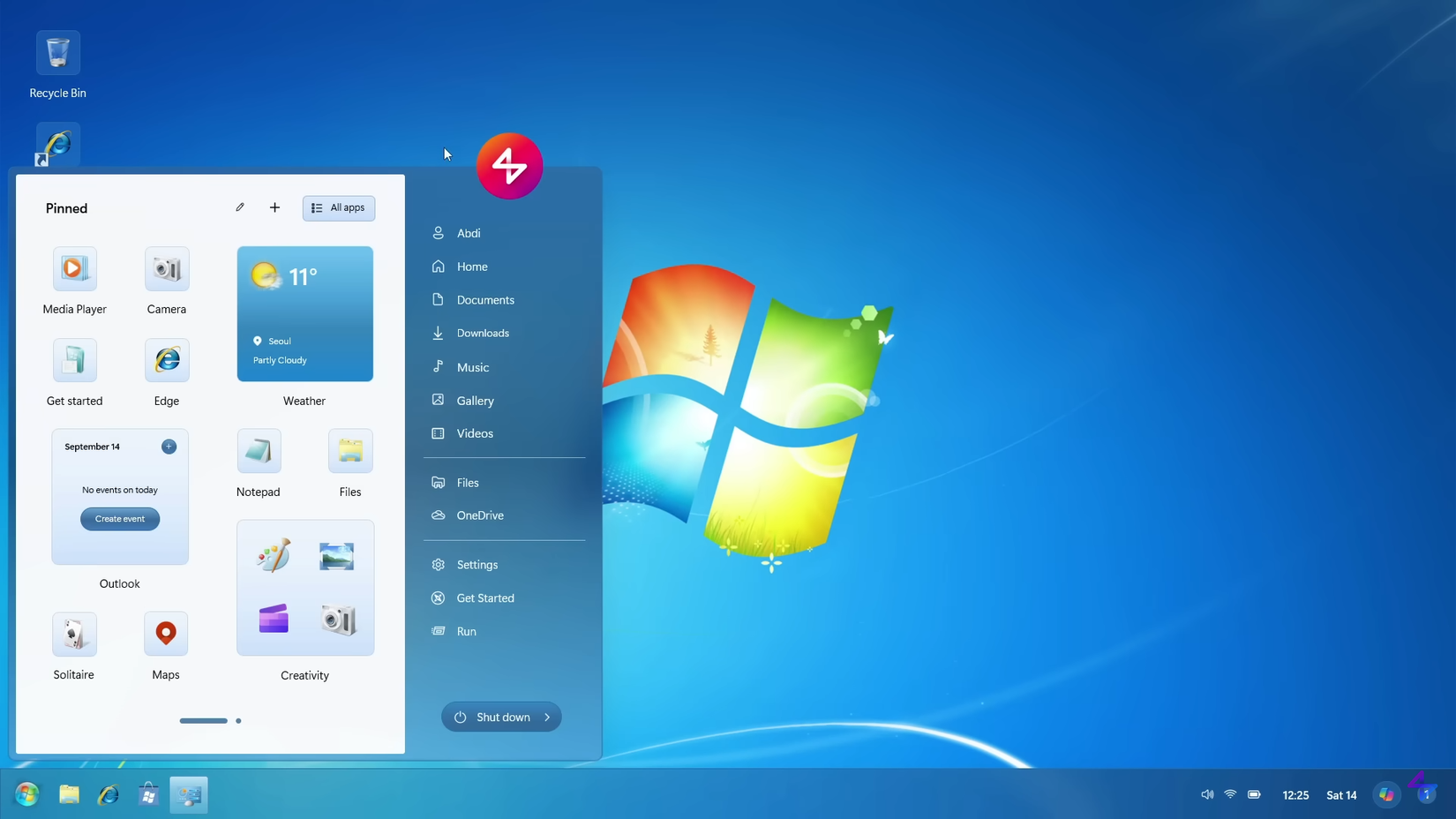04 Windows 12 Concept با استفاده از موضوع Windows 7