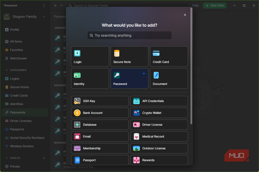 06 1Password دسته موارد جدید