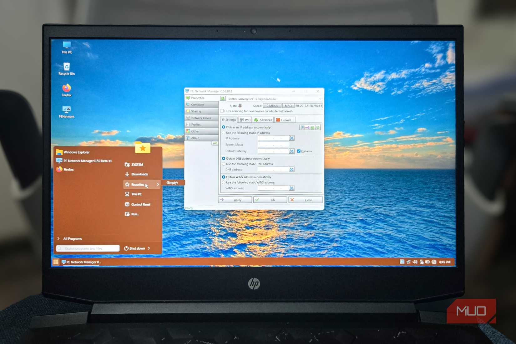 لپ تاپ HP در حال اجرا Phoenixpe