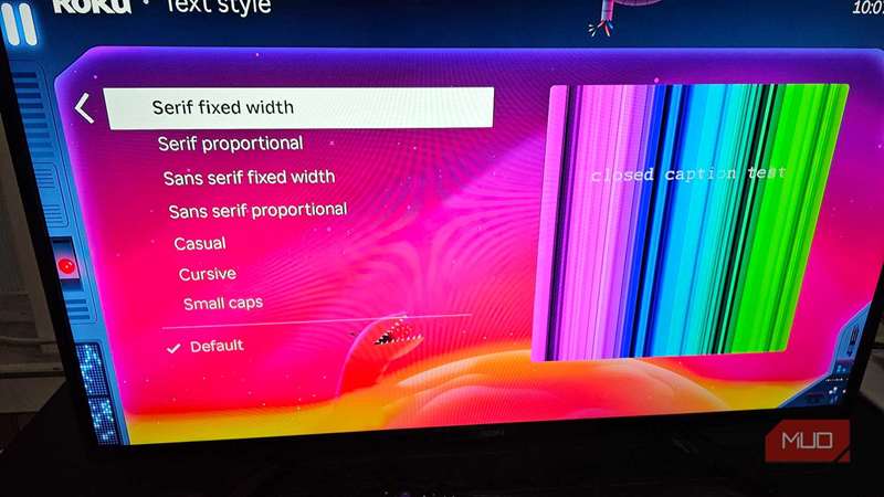 تنظیم زیرنویس سبک متن در منوی سبک متن Roku