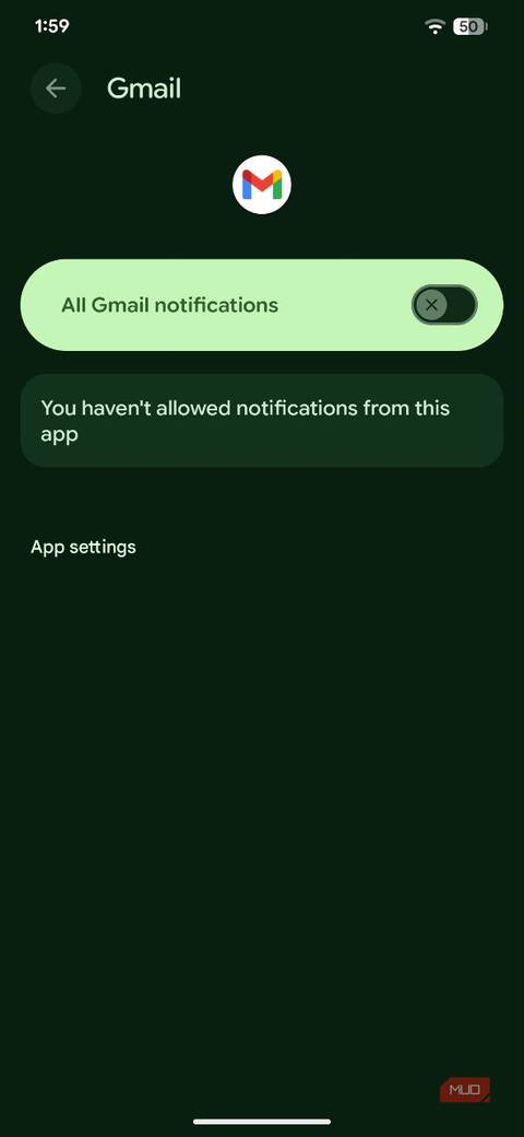 تنظیمات اعلان های Gmail 16 Android با اعلان های غیرفعال