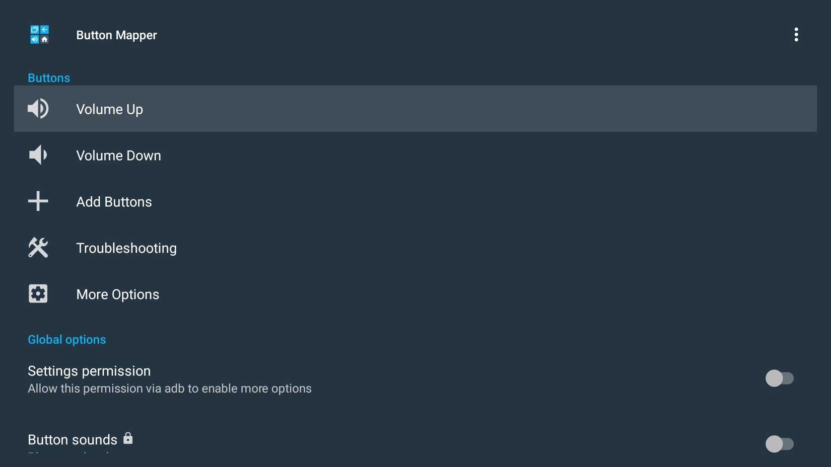 برنامه Mapper Button در Google TV.