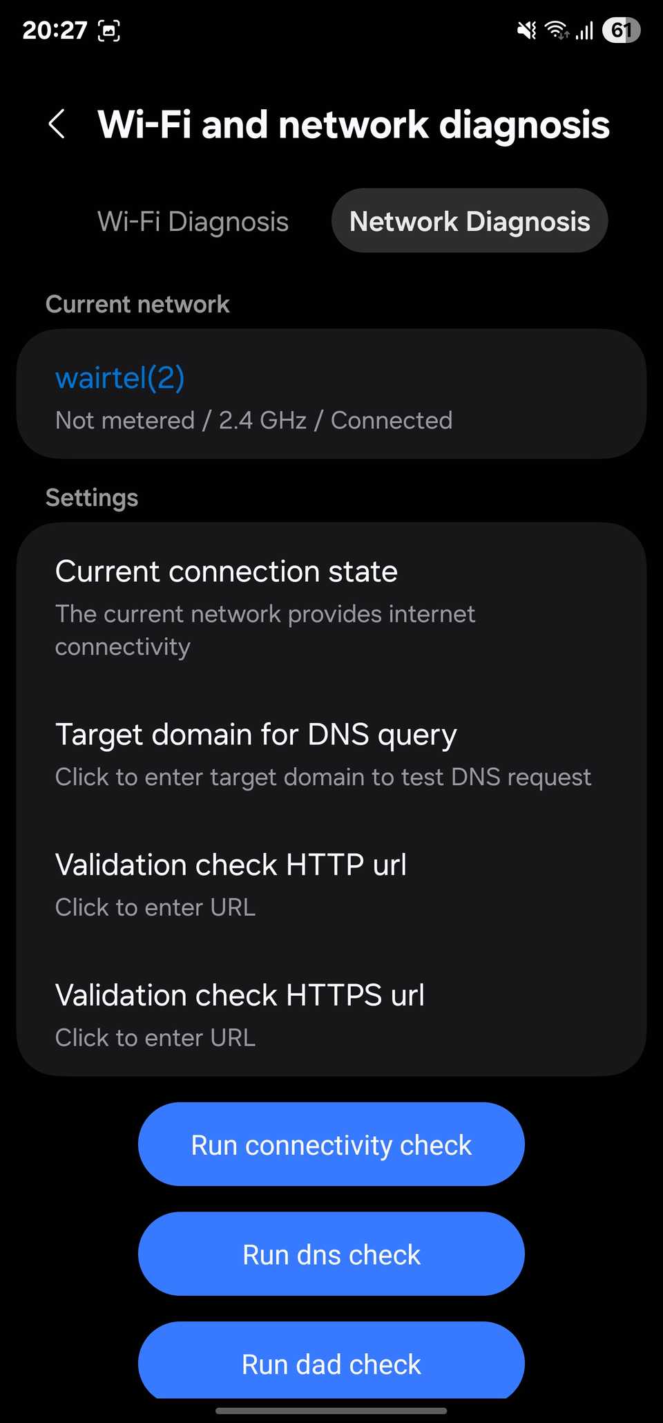 برگه تشخیص شبکه در Wi-Fi و ابزار تشخیص شبکه.