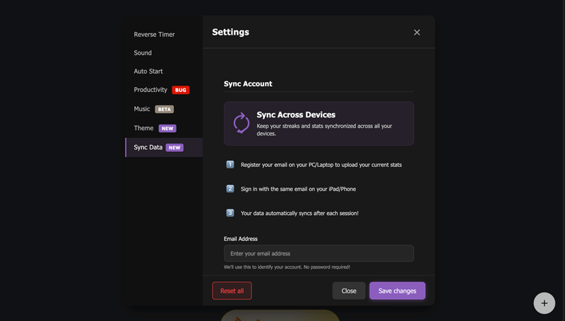 همگام سازی Customodoro در تنظیمات دستگاه ها