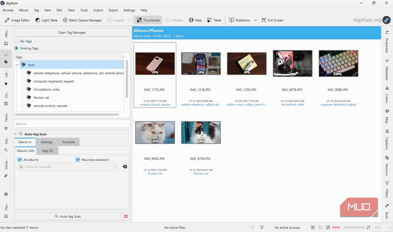 صفحه نمایش برچسب خودکار در Digikam
