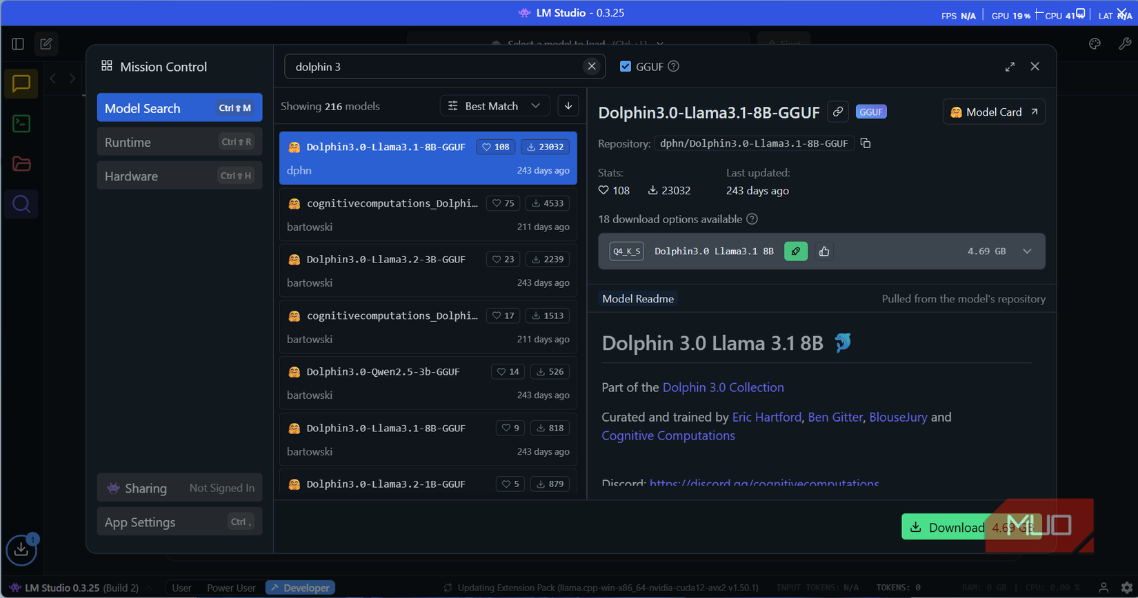 Dolphin3 را در استودیوی LM بارگیری کنید