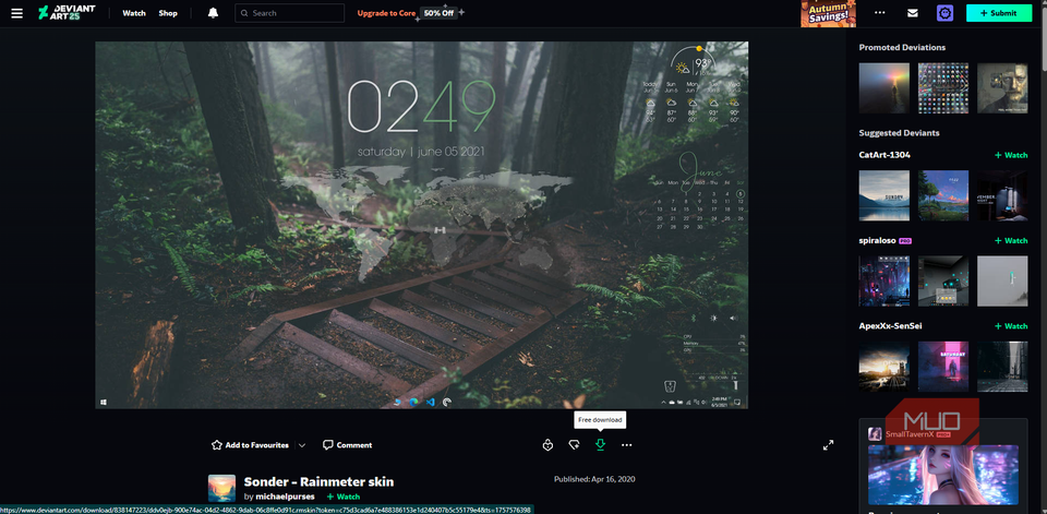 بسته پوستی با Rainmeter Community