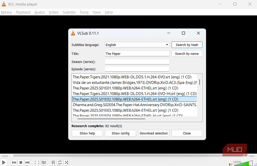 بارگیری زیرنویس در VLC Media Player