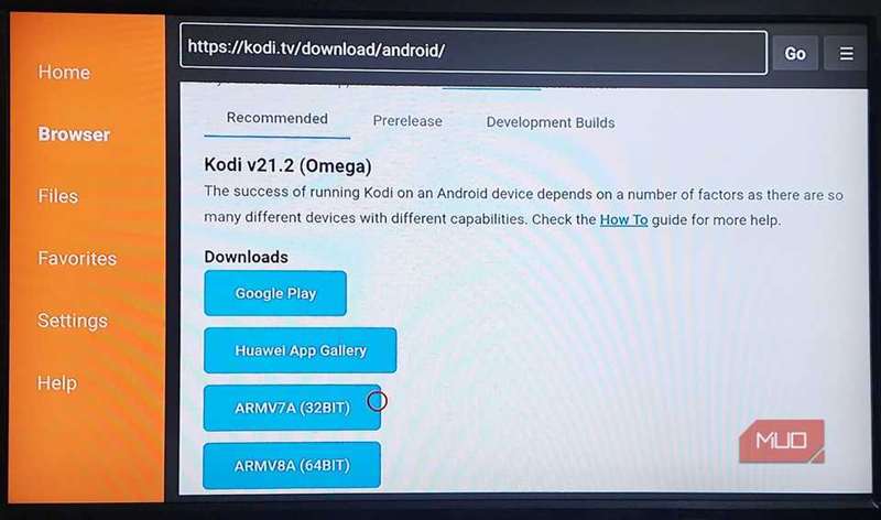 بارگیری Kodi - مرحله سوم.