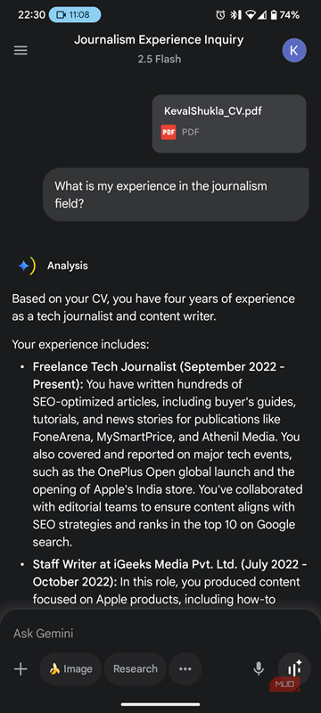 جمینی خلاصه محتوای سند که از درایو گرفته شده است.