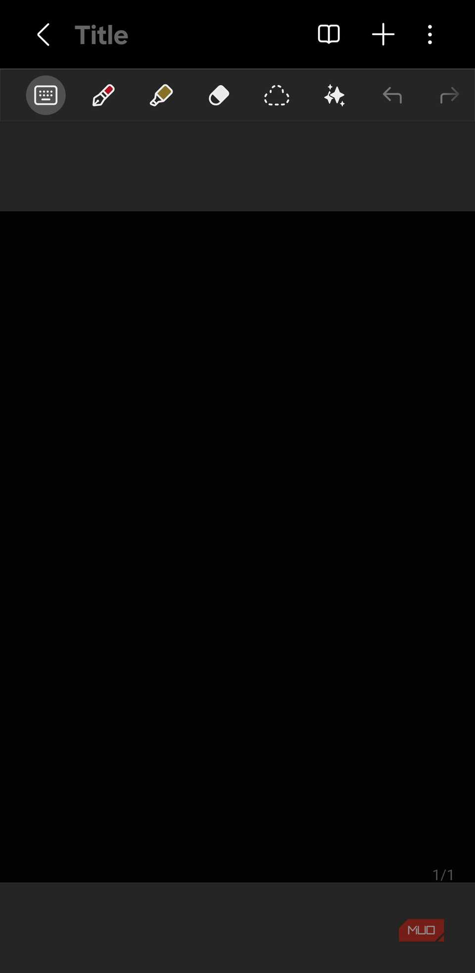 صفحه یادداشت های خالی سامسونگ آماده برای نوشتن.