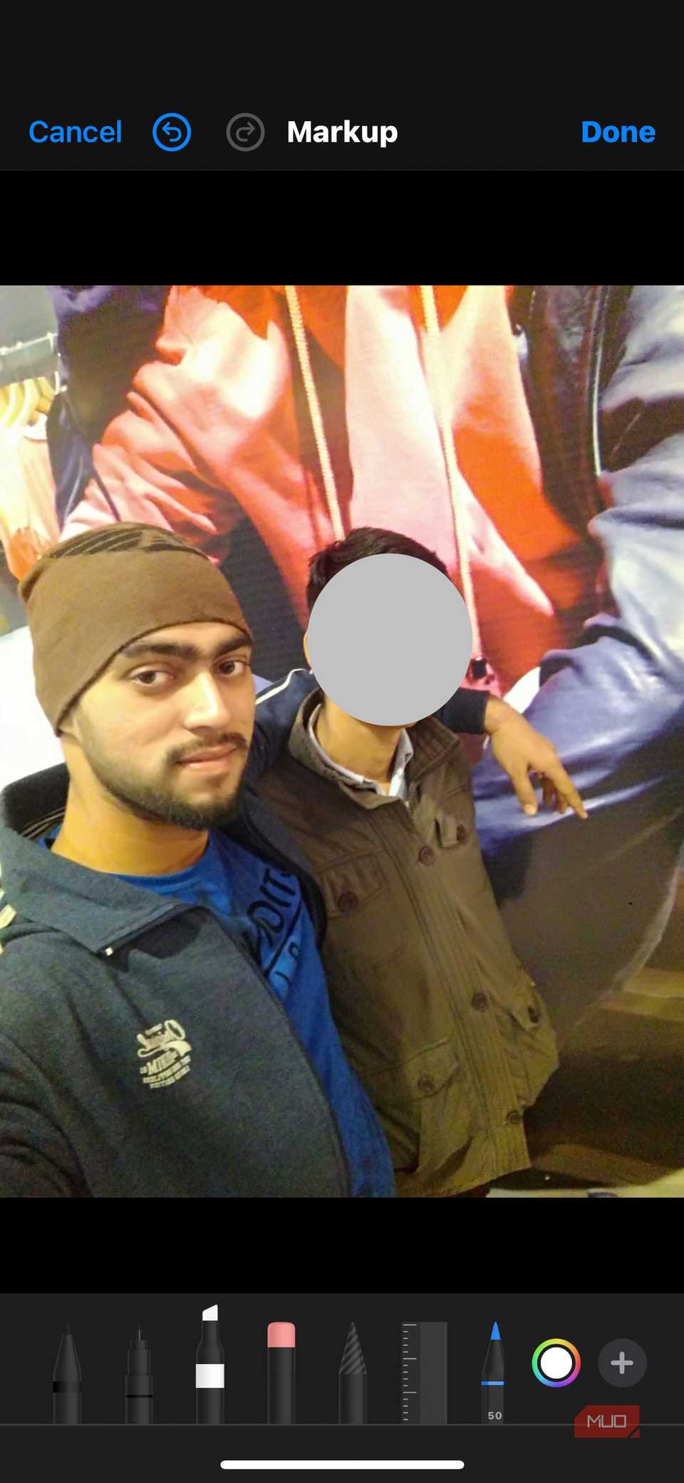 آزمایش با نشانه گذاری در آیفون.