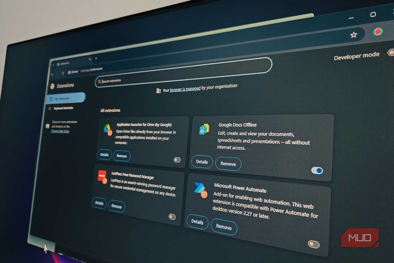 برگه پسوند در Google Chrome در ویندوز 11 باز است
