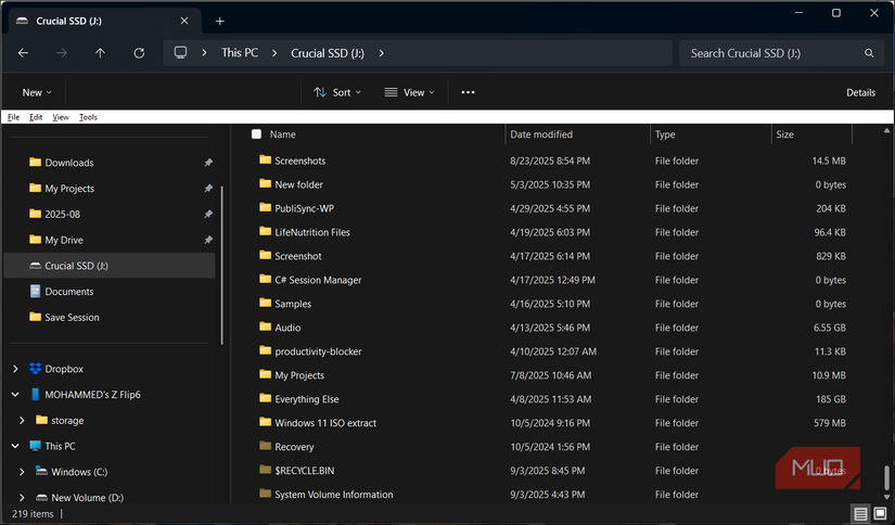 File Explorer اندازه پوشه را در ستون نشان می دهد