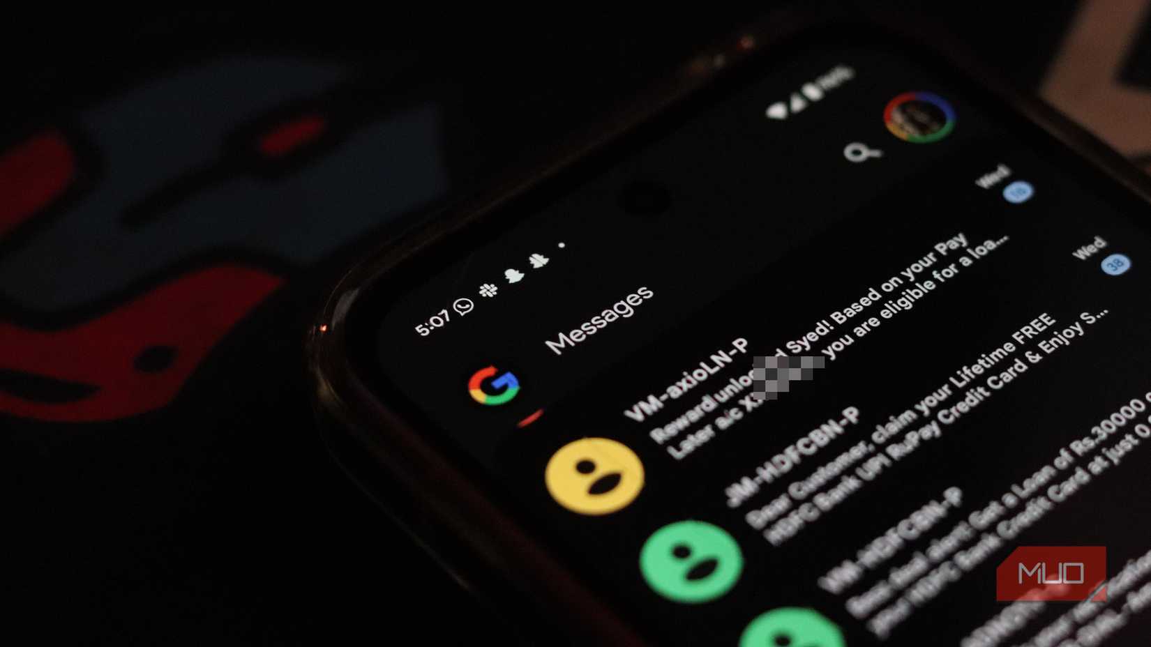 برنامه پیام های Google در پیکسل 9a.