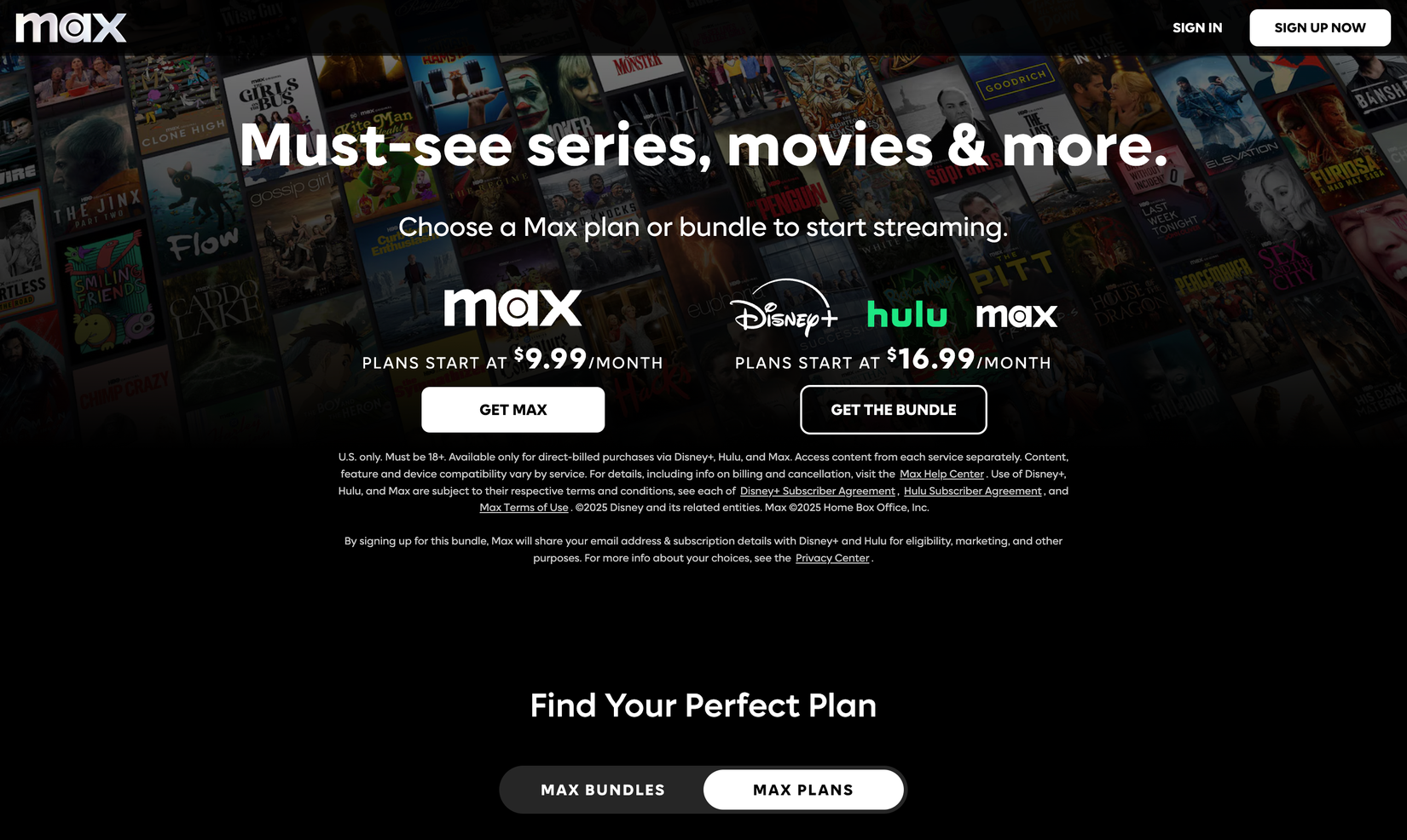 صفحه اصلی HBO Max که برنامه های ارائه شده مختلفی را نشان می دهد