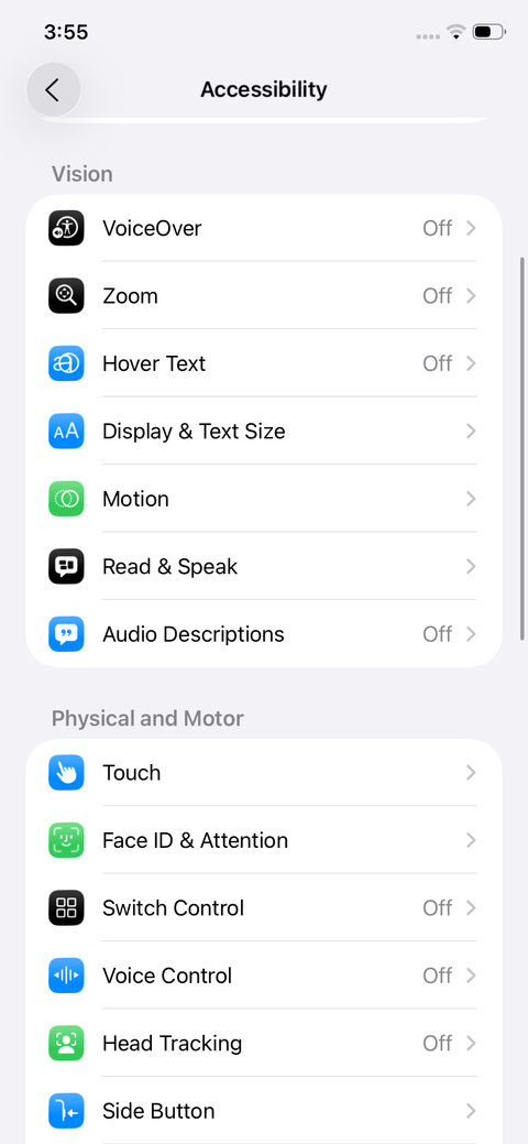 iOS 26 تنظیمات قابل دسترسی