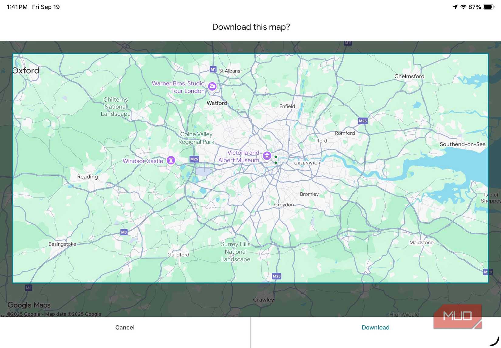 بارگیری نقشه های آفلاین با Google Maps.