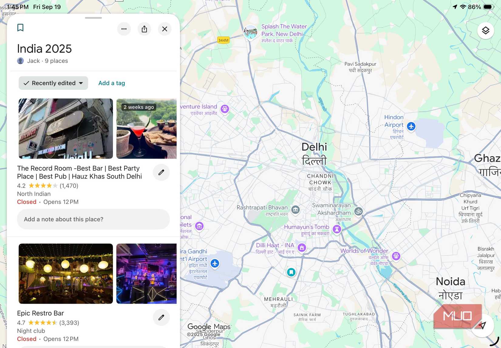 لیست های ذخیره شده سفارشی در Google Maps