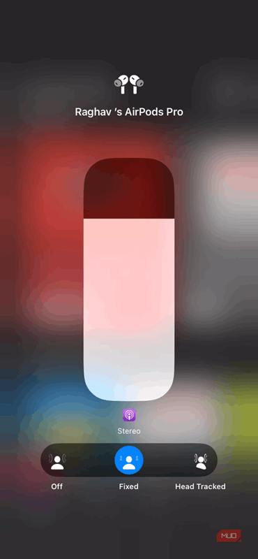 تنظیمات صوتی فضایی iOS AirPods.