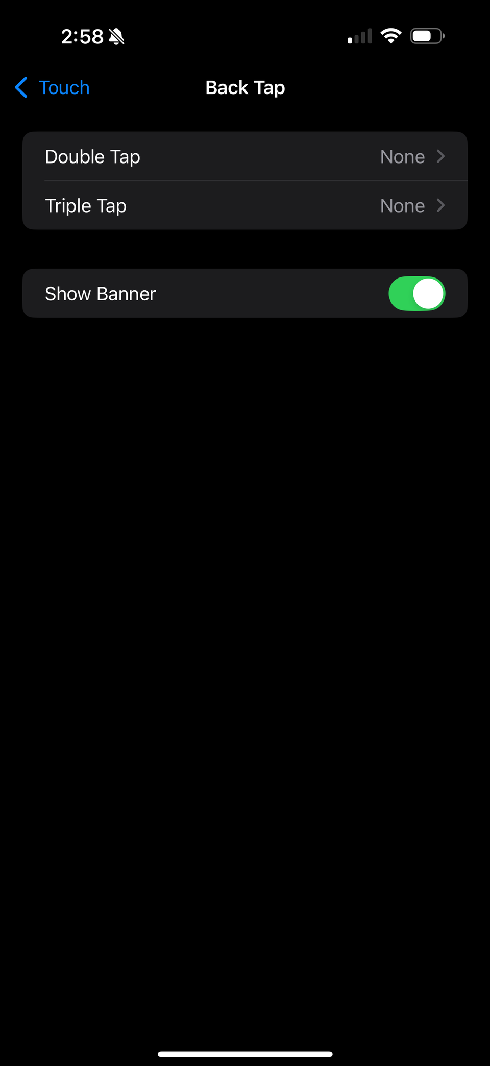 iOS برگشت تنظیمات هیچکدام