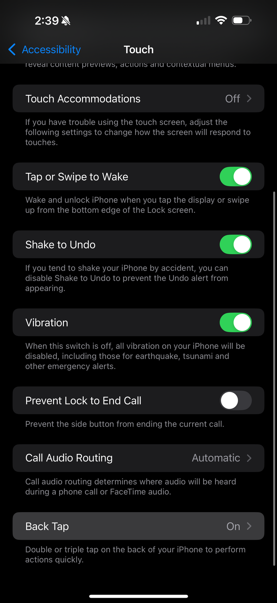 iOS touch زیرمنو