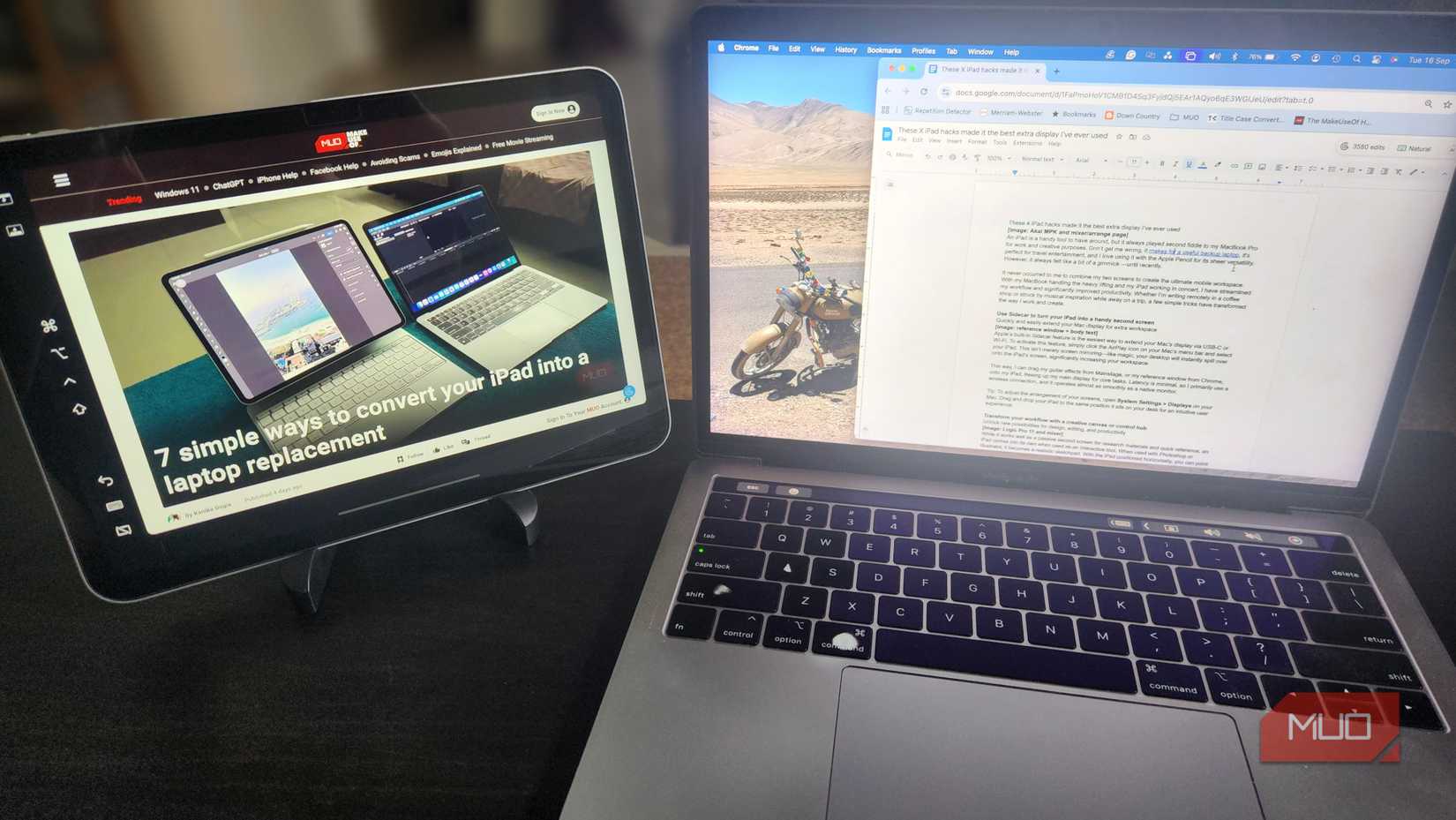 iPad به عنوان صفحه مرجع برای کار استفاده می شود.