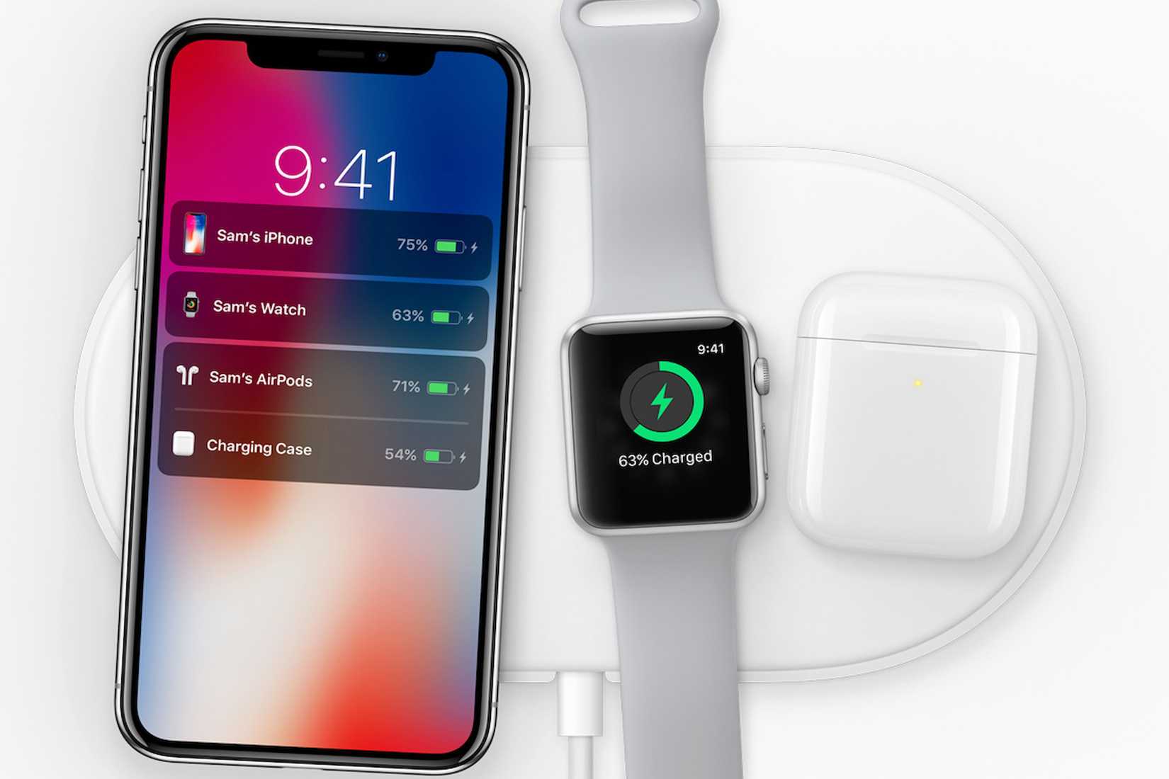 آیفون ، اپل واچ و AirPods که روی یک نیروی هوایی قرار می گیرند