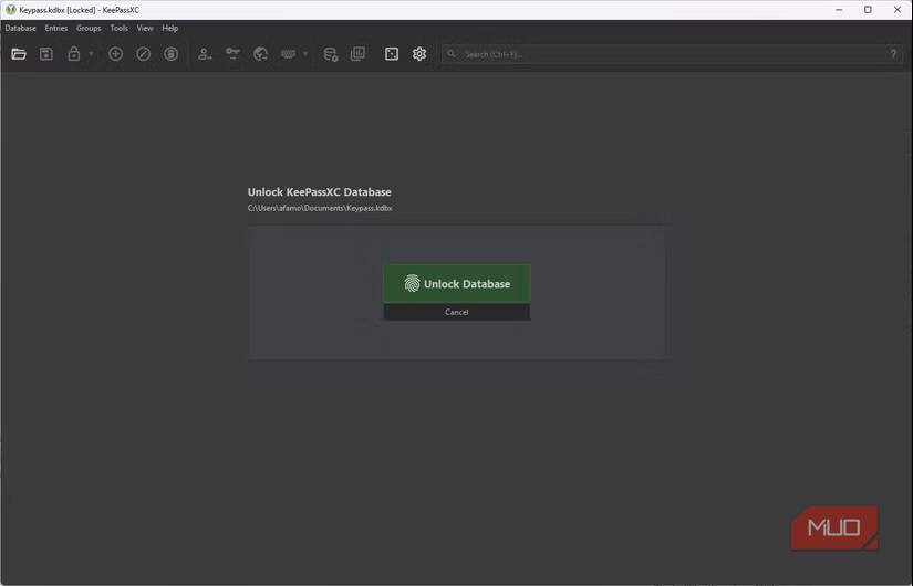 پایگاه داده KeepAssxc صفحه 1