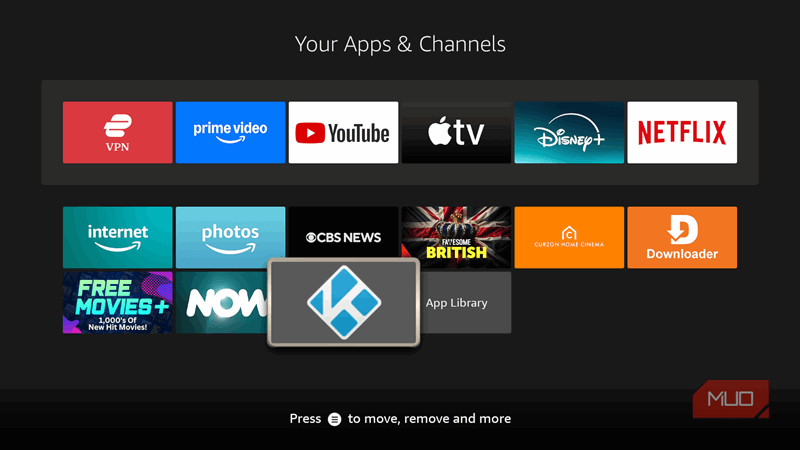 برنامه Kodi در تلویزیون آتش.