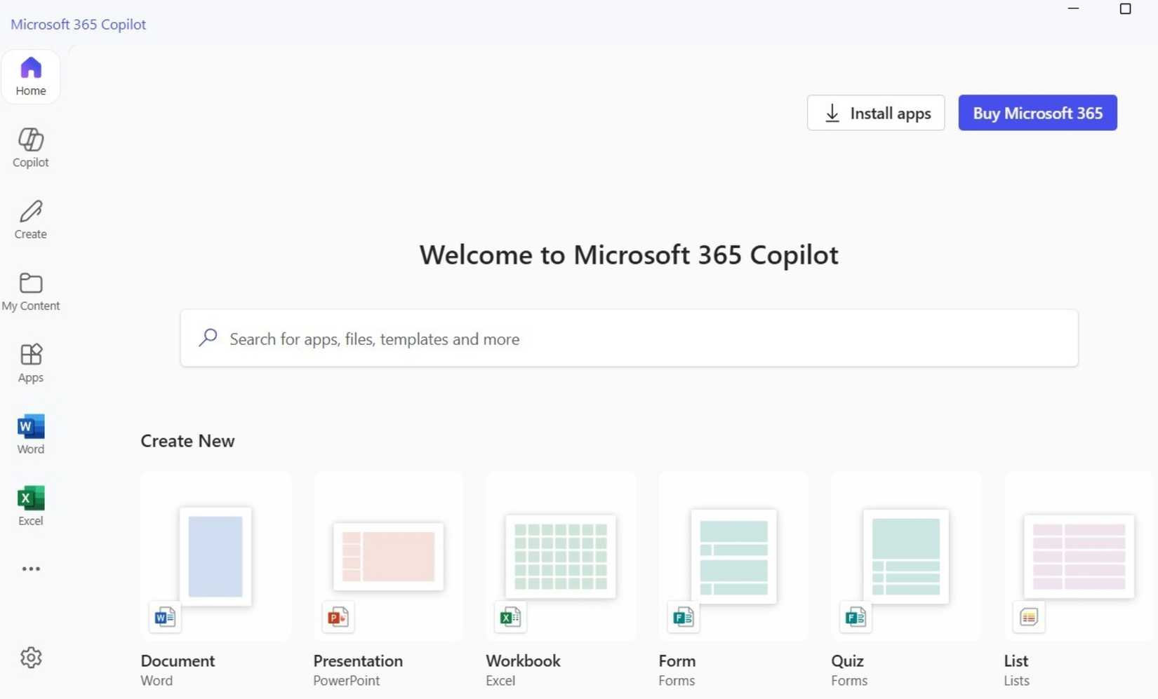 برگه خانه Microsoft 365 Copilot