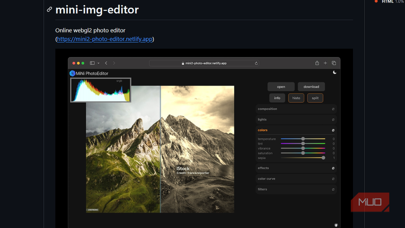 Mini PhotoEditor یک PhotoEditor WebGL2 است.