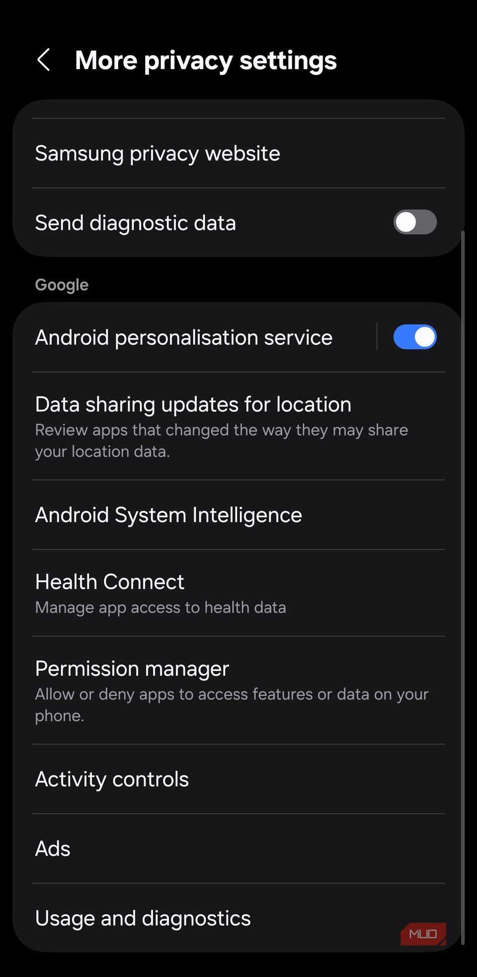تنظیمات حریم خصوصی بیشتر با گزینه های Google