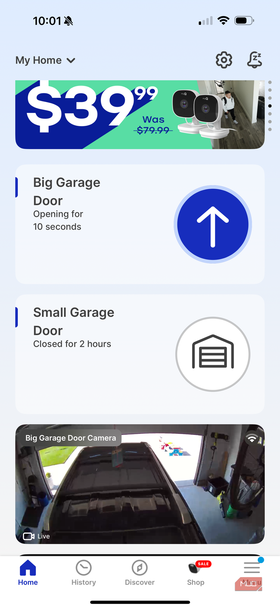 برنامه MYQ Double Door باز