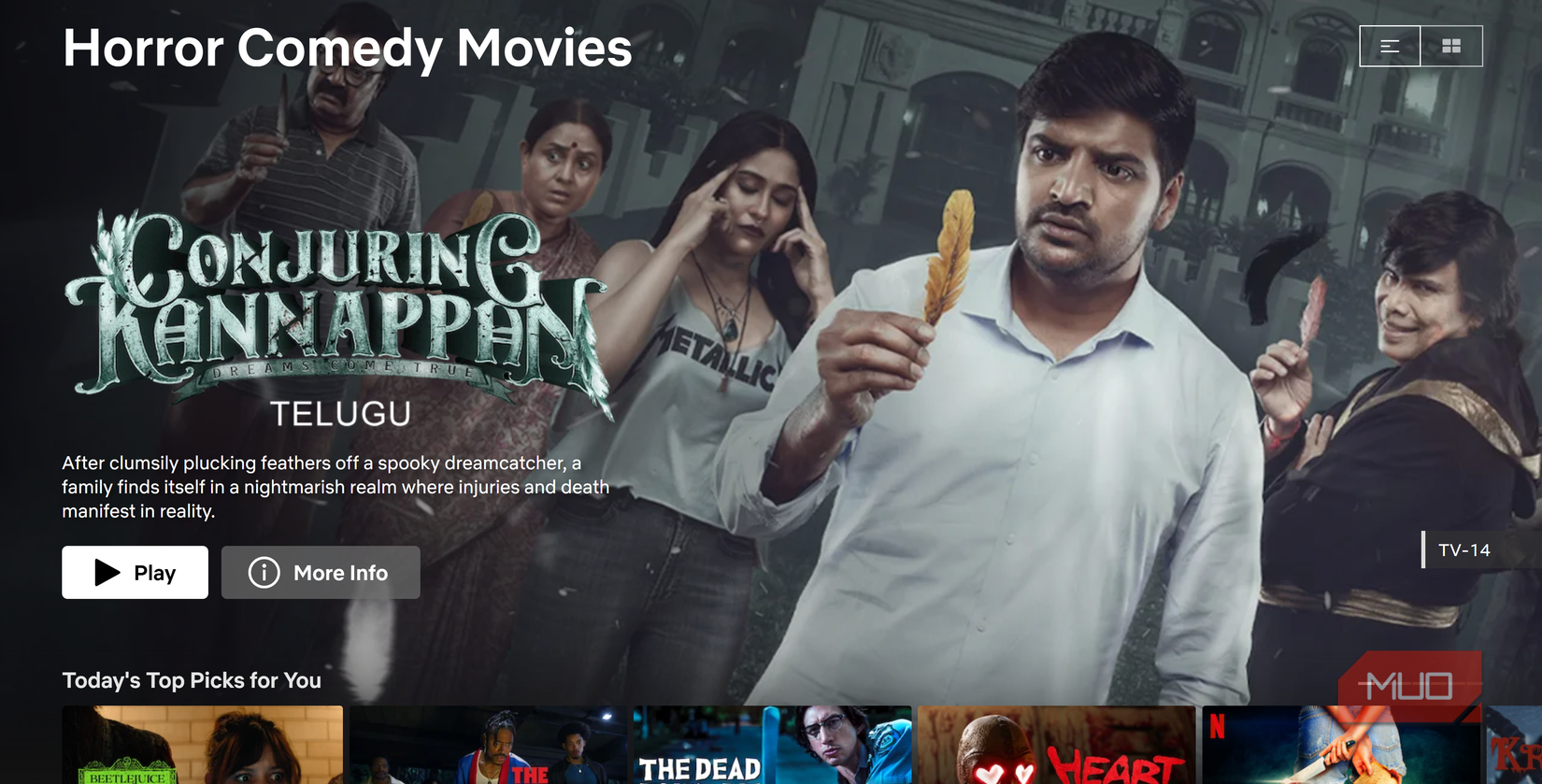 صفحه اصلی بخش کمدی Netflix.